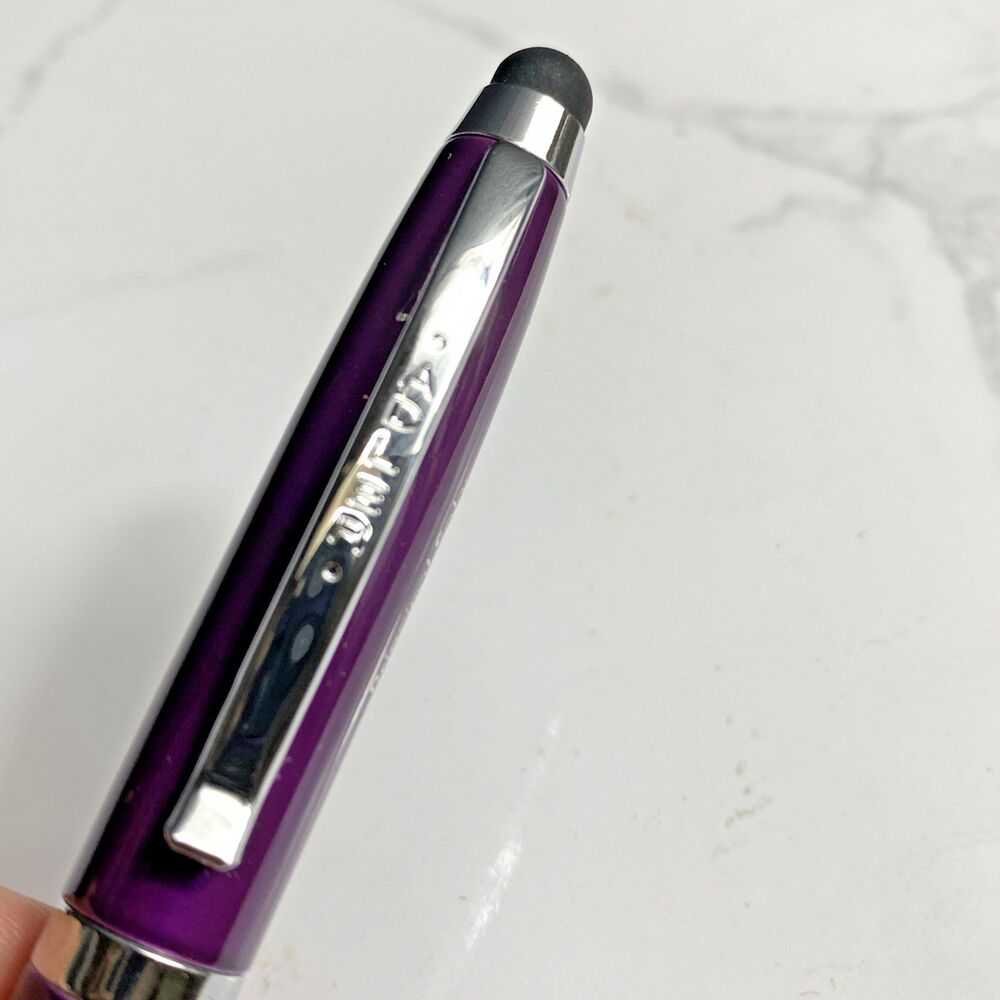 Adler Lexi 3-in-1 LED Lighted Tip Pen Stylus Purple Metal Ballpoint Black Ink - Picture 3 of 10